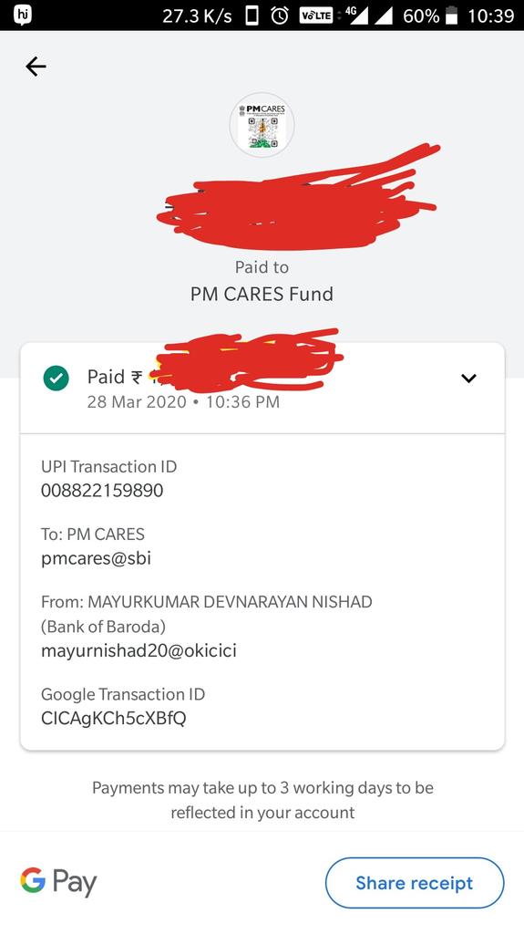 Give your small contribution to #PMCaresFund because out of 140cr indian only 60cr gives atleast  100rs that becomes a major fund for Corona which is our small contribution for save our country.#PMReliefFund #FightAgainstCOVID19