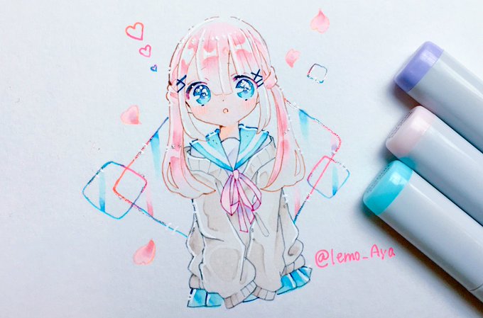 「ピンクのリボン 学生服」のTwitter画像/イラスト(古い順)