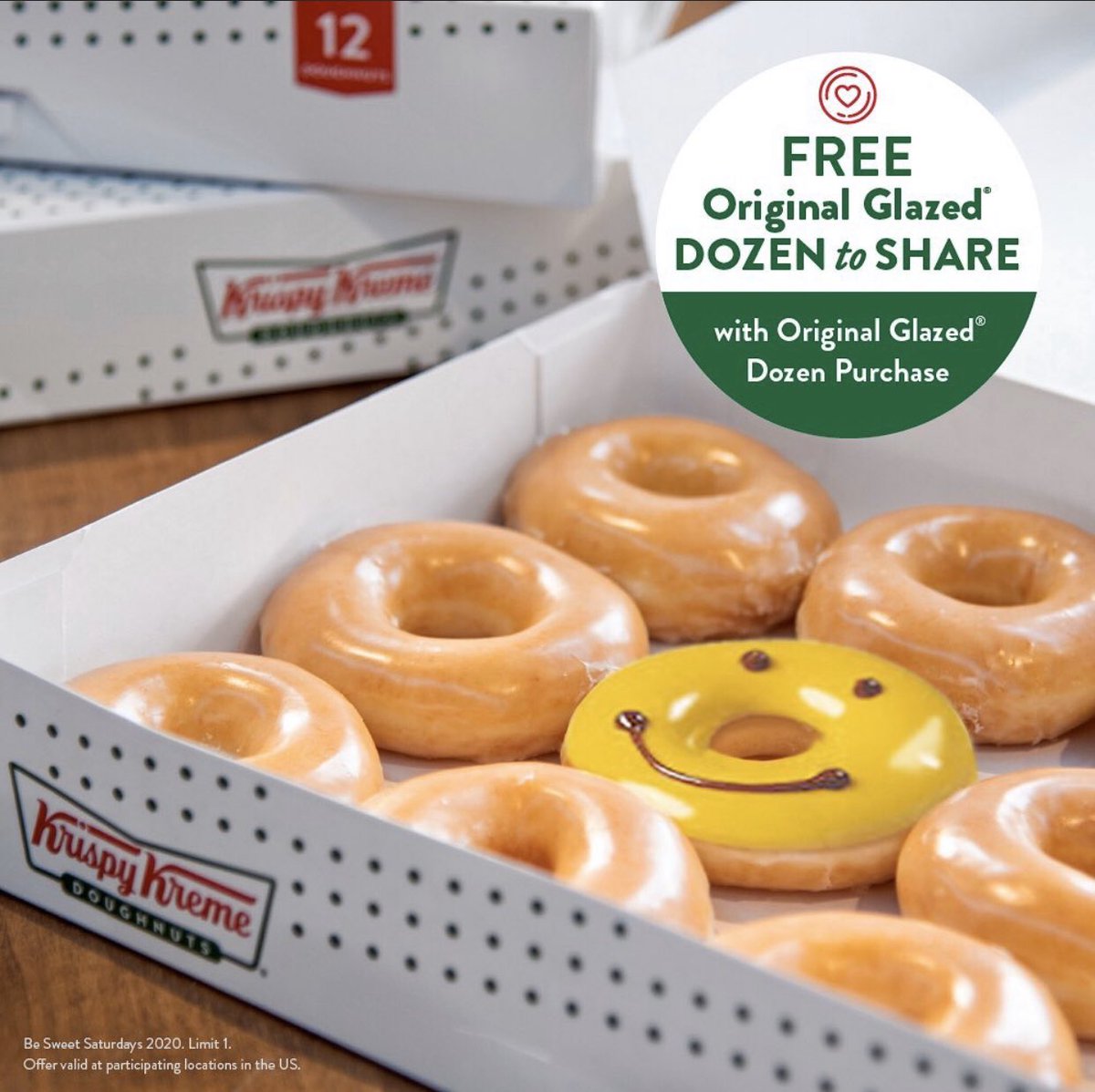 samsonyang22's tweet photo. @krispykreme is first out of fast food chains to offer promotions during this #COVID19 pandemic. They are giving away a dozen donuts to “share with friends and family” with a purchase of a dozen donuts. #positivity #2020CM331 @MGDowding https://t.co/aweFzf7n4d