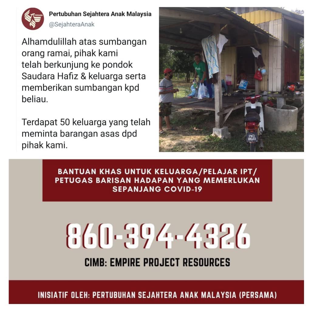 SejahteraAnak's tweet photo. Alhamdulillah hari ini pihak pertubuhan telah menyampaikan sumbangan kepada beberapa buah keluarga yang memerlukan.

Terima Kasih kepada orang ramai yang sudi memberi sumbangan. Teruskan memberi sumbangan walaupun RM 1.

Semoga Allah merahmati kita semua. TQ semua ❤️. Tolong RT. https://t.co/TX8xaq9CjO