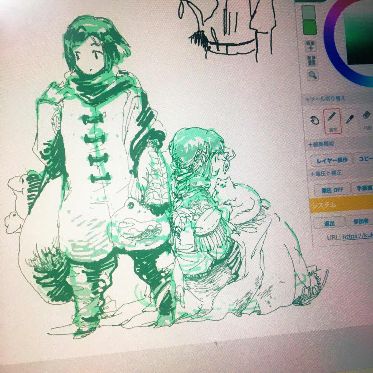 尾崎さんのところで開かれてる絵茶で久しぶり体験をさせてもらいましたー!楽しいね〜ほんでドキドキするね!\\\\٩( 'ω' )و //// 