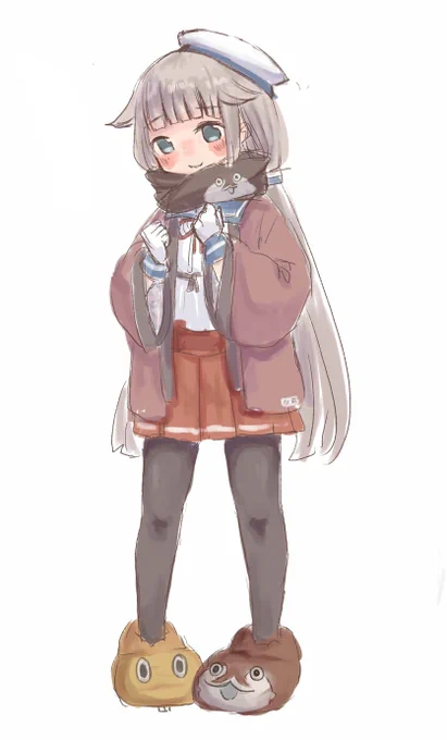 今日は寒いのであったか御蔵ちゃん
三越モードに重ね着させてあげるだけのセンスはなかったのでいつもの制服にプラスしてもらいました 