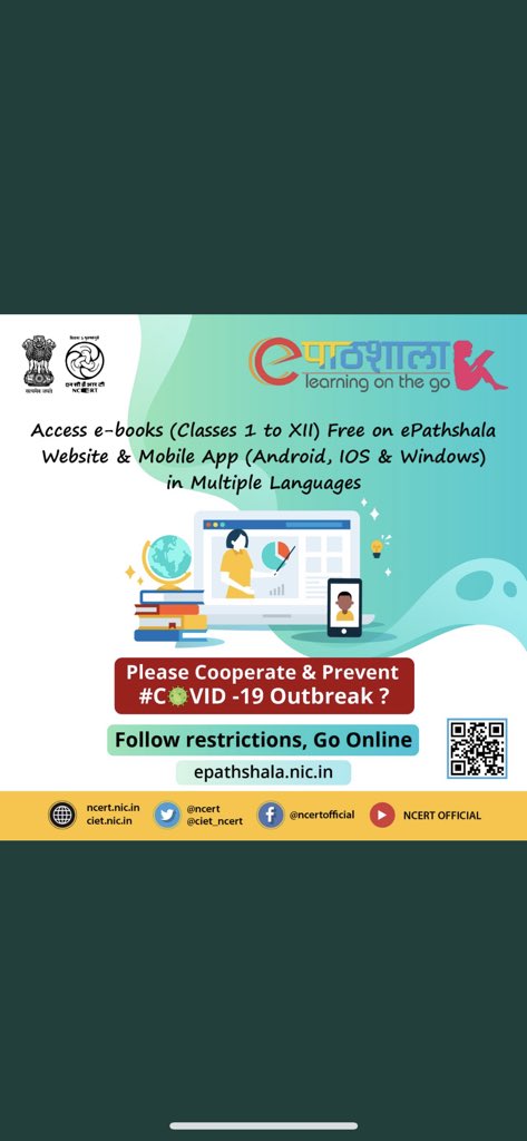 ManhasArun's tweet photo. Children from Class 1 to 12th can access the textbooks through e-Pathshala App created by @ncert . And those 86,000 elementary teachers to be trained under NISHTHA can download NISHTHA App and access modules to hone their pedagogy skills @hk_senapaty @OfficeOfSDhotre @jkbose_co https://t.co/BLzeULq2ip