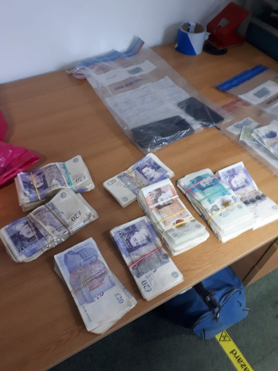 james_perring's tweet photo. Good little job yesterday, vehicle triggers ANPR, vehicle stopped &amp; vehicle seized. 2 in custody and large amount of cash &amp; drugs recovered. I don’t think this comes under the essential journey category. https://t.co/fPKlnnSrP7