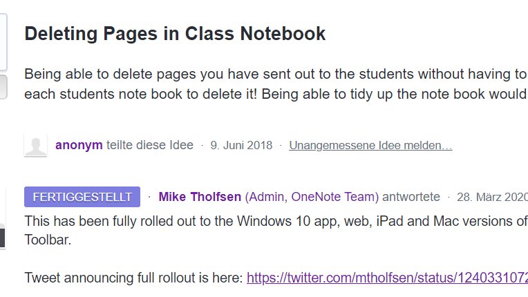 ckruesi's tweet photo. Nun kann man fälschlicherweise verteilte Seiten oder Abschnitte in einem OneNote Kursnotizbuch für alle Schüler/-innen auf einmal löschen... https://t.co/CwWcVayFze