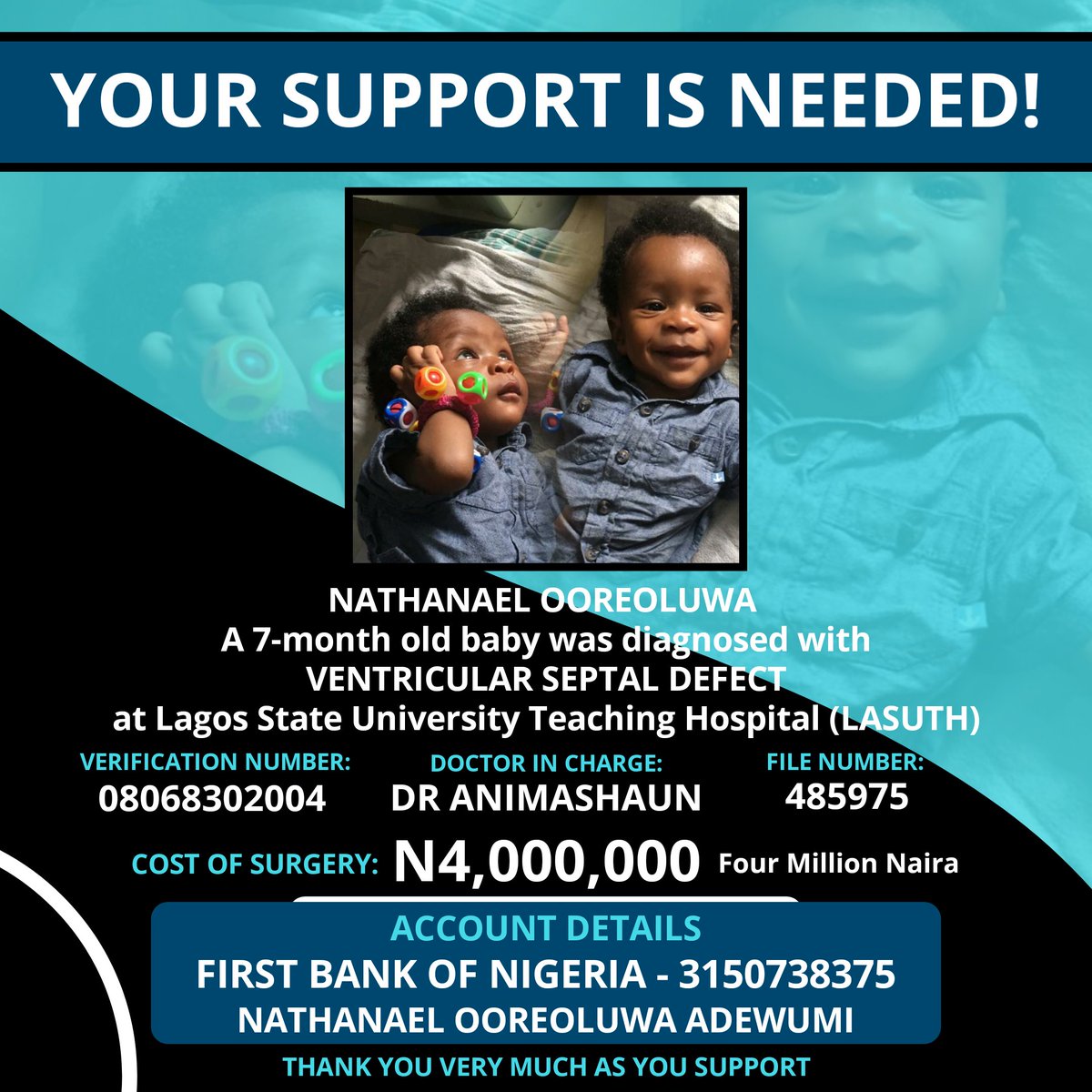 koolkay005's tweet image. This little Boy needs our support. Let's donate and share to save him. Please!!! Edakun!!! #saveNat #pray4Nat @Omojuwa @OgbeniDipo @DONJAZZY @segalink @aminu1oladimeji