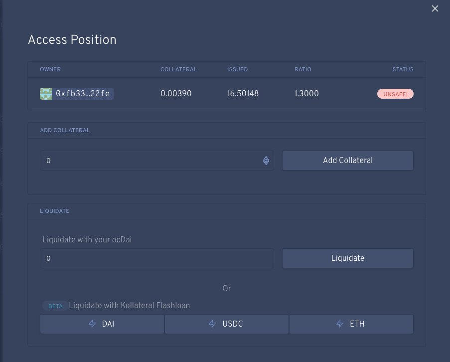 antonttc's tweet photo. Finally, a flashloan liquidator is added to @opyn_  dashboard. It's built with @kollateralco which aggregate @AaveAave  and @dydxprotocol  under the hood. 
You can now liquidate a vault with 0 oToken balance and choose your payback token 😎.

https://t.co/PwKH0qdZyI https://t.co/XcAtkkKawK