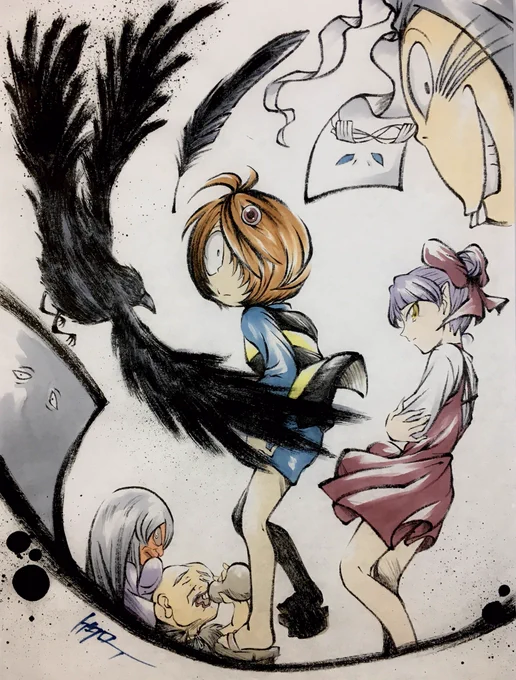 ゲゲゲの鬼太郎第6期放送2年間、リアタイ墨絵を描いて来れたのはみなさんのおかげです?✨
いつも見てくれたから楽しく描けました??
これでリアタイ墨絵は終わりですがまだまだ鬼太郎を描いていきたいと思いますのでヨロシクお願いします?✨

#また扉が開くその日まで
#ゲゲゲの鬼太郎 #墨絵 