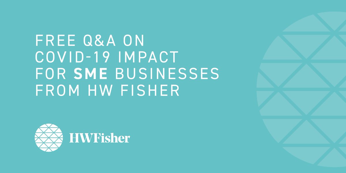 HWFisherUK's tweet photo. Our upcoming webinar for #SMEs will be hosted by HW Fisher Partners, who will draw on their expertise advising small businesses to translate the government’s #covid19 advice and what it means for your business. Sign up here: https://t.co/jZsbGi1bro https://t.co/5kJ4GBFSri