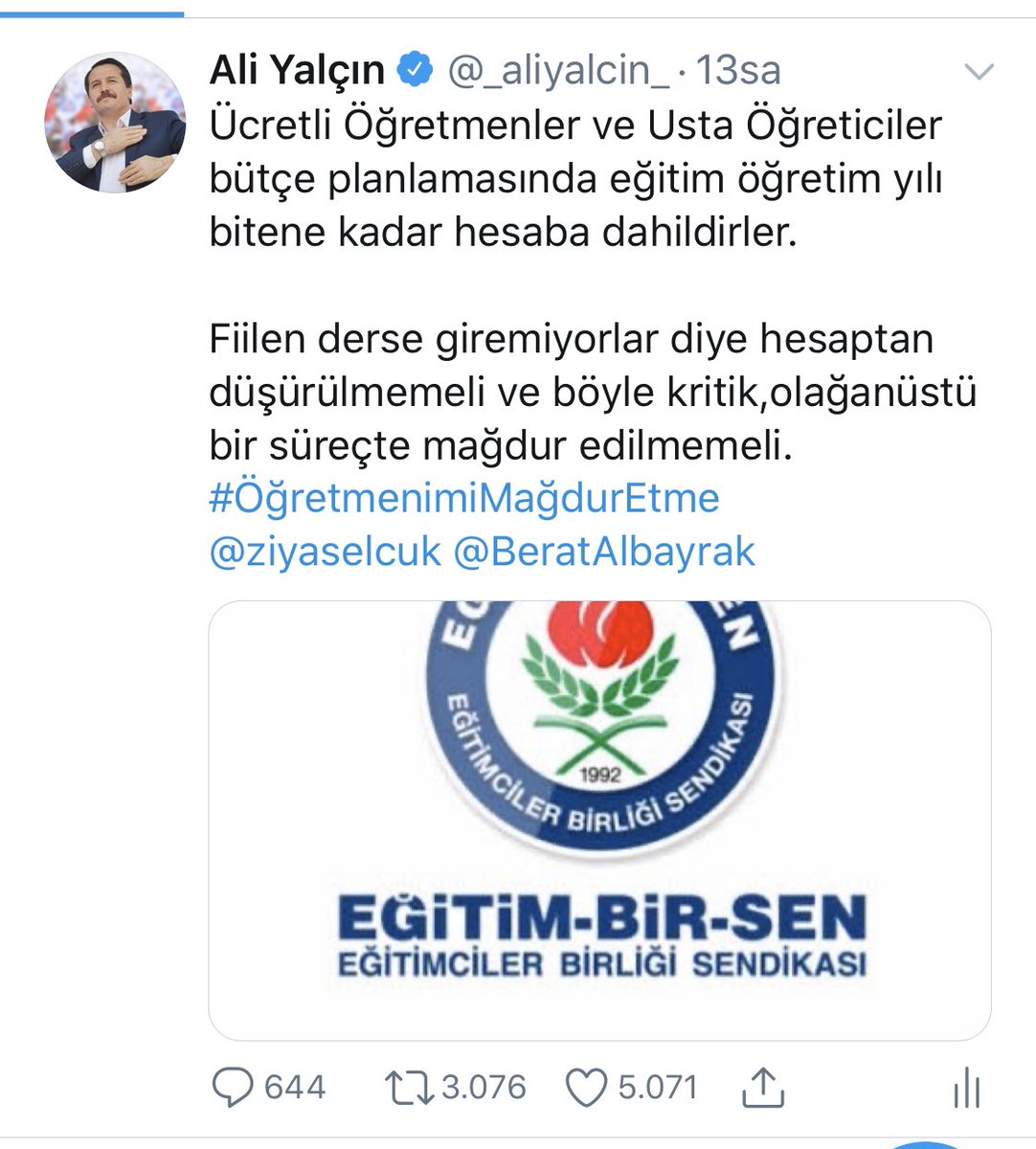 _aliyalcin_'s tweet photo. Uzun süredir ÜCRETLİ ÖĞRETMENLER ve USTA ÖĞRETİCİLER ile ilgili mağduriyete vurgu yapıyor ve arkadaşlarımızın gerçekten zor durumda kaldıklarını anlatmaya çalışıyoruz.

Yetkili Sendika olarak M.E.Bakanı Sn.@ziyaselcuk ile konuyu görüştüm.Gündemlerinde.Umarım olumlu cevap gecikmez https://t.co/UQ6yhAFBKY