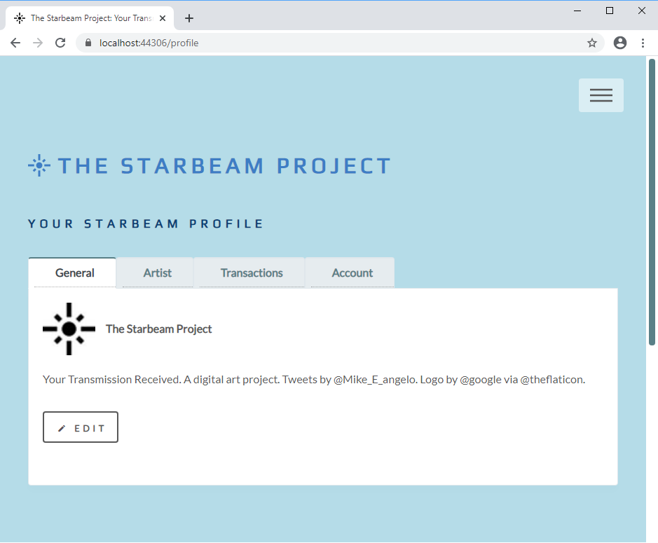 StarbeamOne's tweet image. It&apos;s the little things.  Finally bolting a profile together after a few months of framework initialization.  What you see here is a user profile pulled from Twitter and synchronized to a #dotnetcore #identitySDK user profile. -Mike-E #blazor_ui #blazor