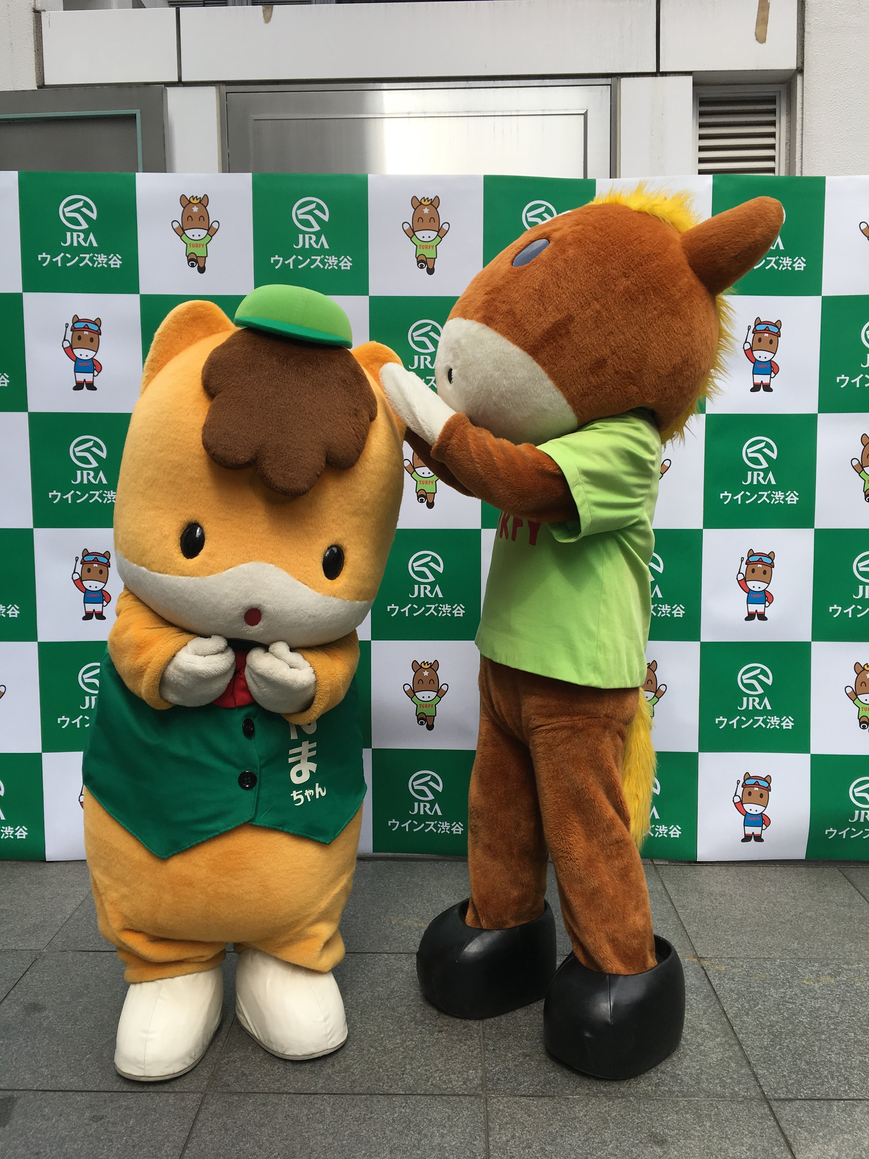 Naomi ｊｒａのマスコット ターフィーくんともおともだちです お馬さん同士だけに まさに馬が合うようです ターフィーくん 立派な競走馬になるにはどうしたらいいの たくさん走って かけっこの練習をすることが大事だよ ぐんまちゃん