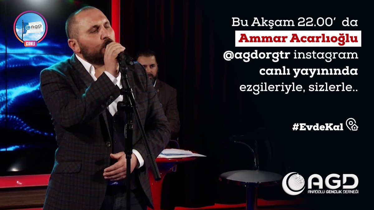 AGD Anadolu Gençlik (@agdorgtr) on Twitter photo Ammar Acarlıoğlu, bu akşam 22.00’da ezgi ve marşlarıyla <a href="/agdorgtr/">AGD Anadolu Gençlik</a> instagram canlı yayınında sizlerle..
instagram.com/agdorgtr
<a href="/ammaracarlioglu/">Ammar Acarlıoğlu 🇹🇷</a> #EvdeKal Ammar Acarlıoğlu, bu akşam 22.00’da ezgi ve marşlarıyla <a href="/agdorgtr/">AGD Anadolu Gençlik</a> instagram canlı yayınında sizlerle..
instagram.com/agdorgtr
<a href="/ammaracarlioglu/">Ammar Acarlıoğlu 🇹🇷</a> #EvdeKal