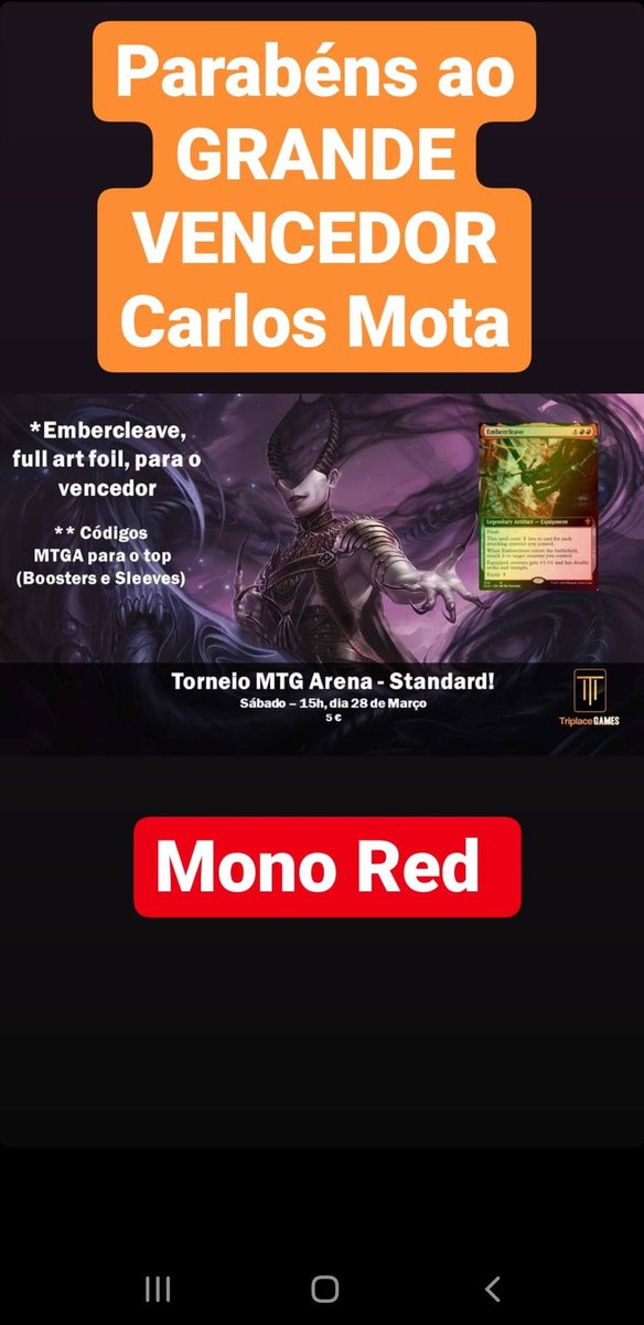 IcOneChill's tweet photo. Yesterday 1st in a local game store online MTGA Tournament Mono Red Calvacade 😁 Win The Cleave!!! @MTG_Arena @MagicEsports @Wizards_MagicEU #MTGA #MagicTheGathering #StayAtHome #Triplace https://t.co/zpQyNignV6