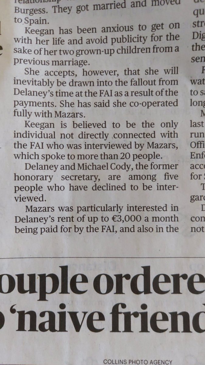 #FAI #JohnDelaney JD declined to be interviewed by Mazars....wont have the same luck with the office of corporate enforcement I suspect....or the #revenuecommissioners I hope
