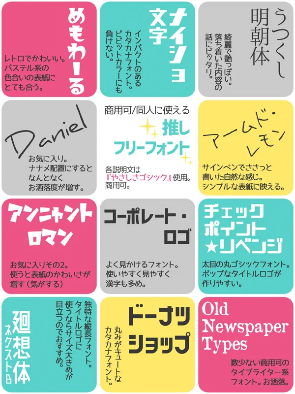 【フリーフォントまとめ】見出しやタイトルロゴにおすすめ！商用OK！