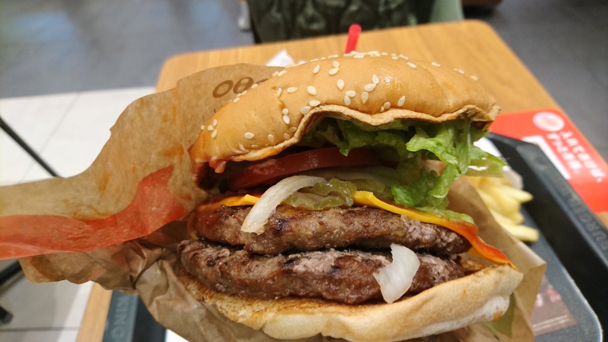 ユミーヤ マビノギ 超ワンパウンドビーフバーガー の圧倒的肉塊も良いけど やっぱ野菜も一緒に沢山食べれるワッパー最強 まじ美味くて元気出る バーガーキング いつもありがとう 愛してるよ ワッパーチーズ オールヘビー ワッパーパティ追加 神