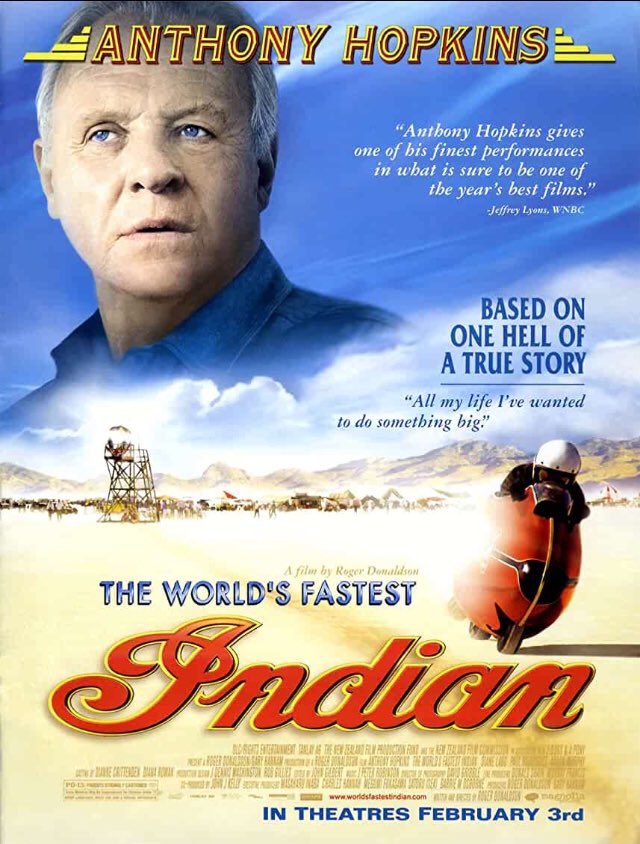 THREAD OF DAILY FILM AND TV RECOMMENDATIONS. Day 8: Charming true story The World’s Fastest Indian (2005), starring Anthony Hopkins. Available on Amazon Prime.  #quaranstreaming  #whattowatch  #CoronaCrisisUK  #LockdownUK