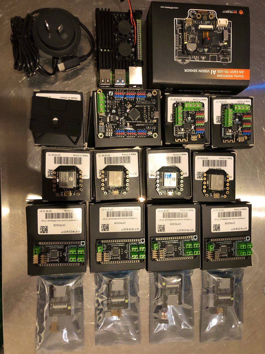 The only good thing about having been away for a while, is coming back to see all those impulse buys. I guess I better get started on my fleet of mini esp32 powered robots controlled from a PI4