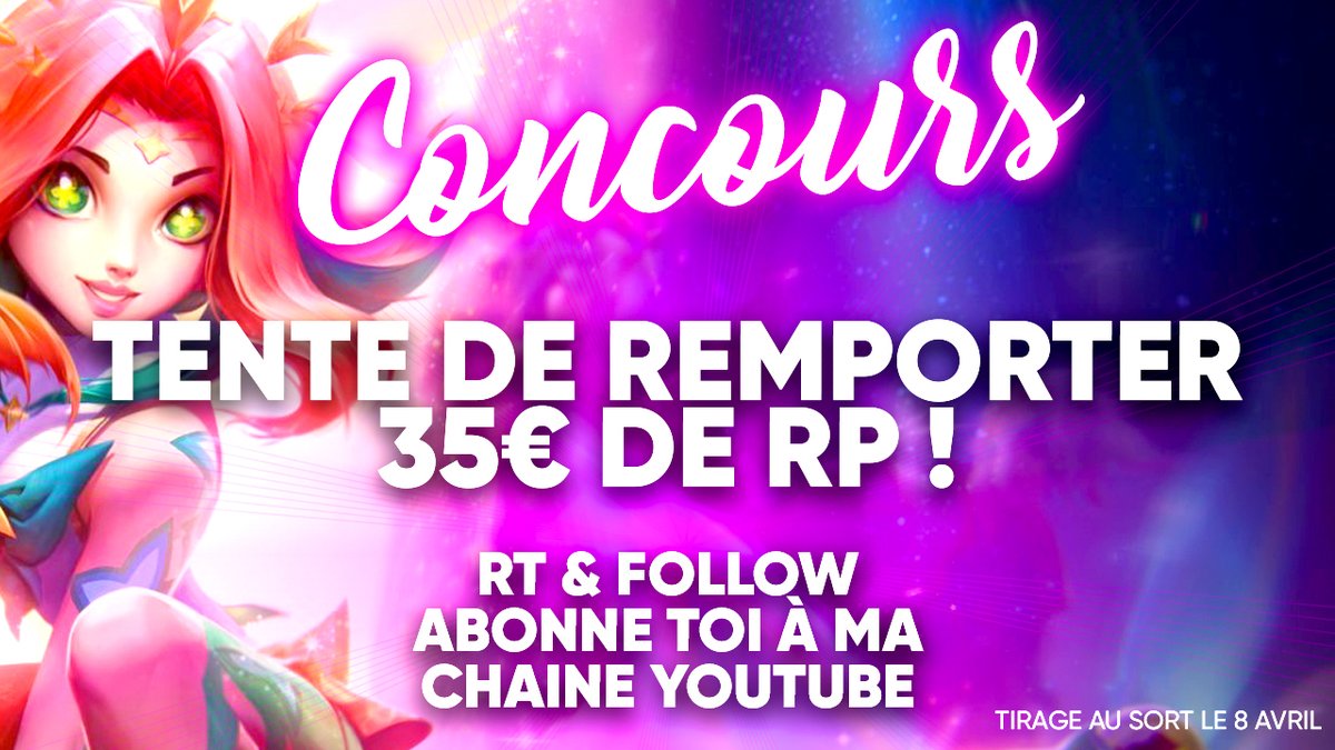ArmaTorlk's tweet photo. GRAND CONCOURS POUR GAGNER 35€ de Riot Point pour acheter vos meilleurs maps et petites légendes ! #RT + Follow et abonne toi à ma chaîne youtube => https://t.co/nC4sqlglCc
Tirage au sort le 8 AVRIL !! Bonne chance à tous ! #TFT #Concours https://t.co/o4jd5uI7YW