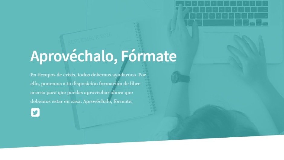 FormacionC19's tweet photo. Solo saldremos de ésta si todos ponemos de nuestra parte. 

Por eso nosotros ofrecemos más de cuarenta cursos de formación de libre acceso disponibles en 🌎https://t.co/UMKIxAQUVX 

Ahora que tenemos que estar en casa 🏠#AprovéchaloFórmate. https://t.co/Wl4egLx2e1