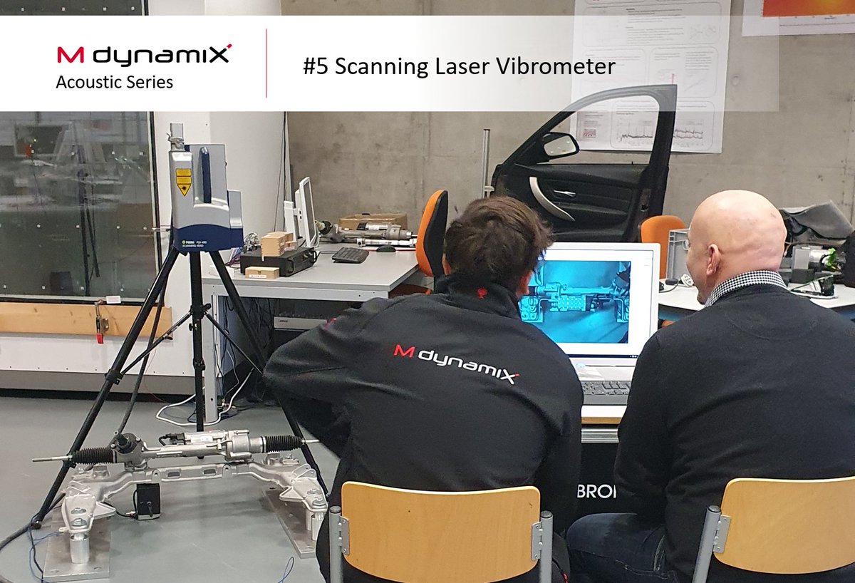 MdynamixA's tweet photo. Part 5 #MXsoundfactory
Optimizing vibration behavior and #acoustics in automotive engineering is essential for product development at #MdynamiX. The Scanning #laservibrometer is an imaging method that enables non-contact measurement of surface vibrations.
https://t.co/6dlnsoTRkO https://t.co/5F064lGfo2
