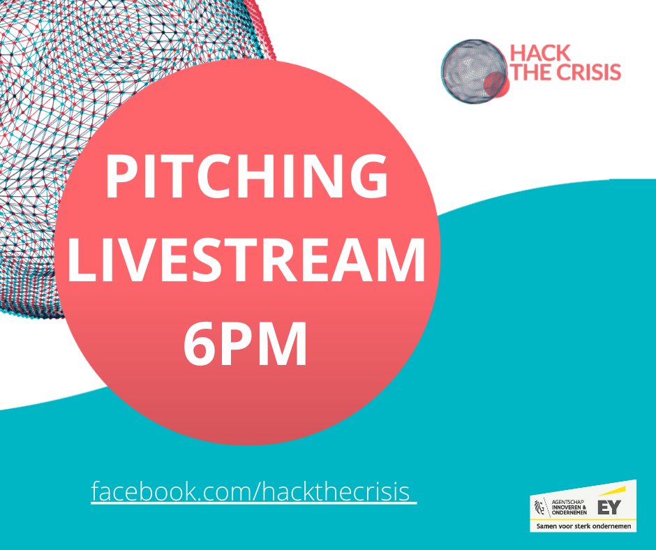 BelgiumHack's tweet photo. Curious about the results of our Hackathon? Watch the pitches of the teams LIVE on our Facebook page! 🚀 Tune in at 6PM and cheer for your favorite team! 🙌#hackthecrisisbe https://t.co/SP9AUpcLdw