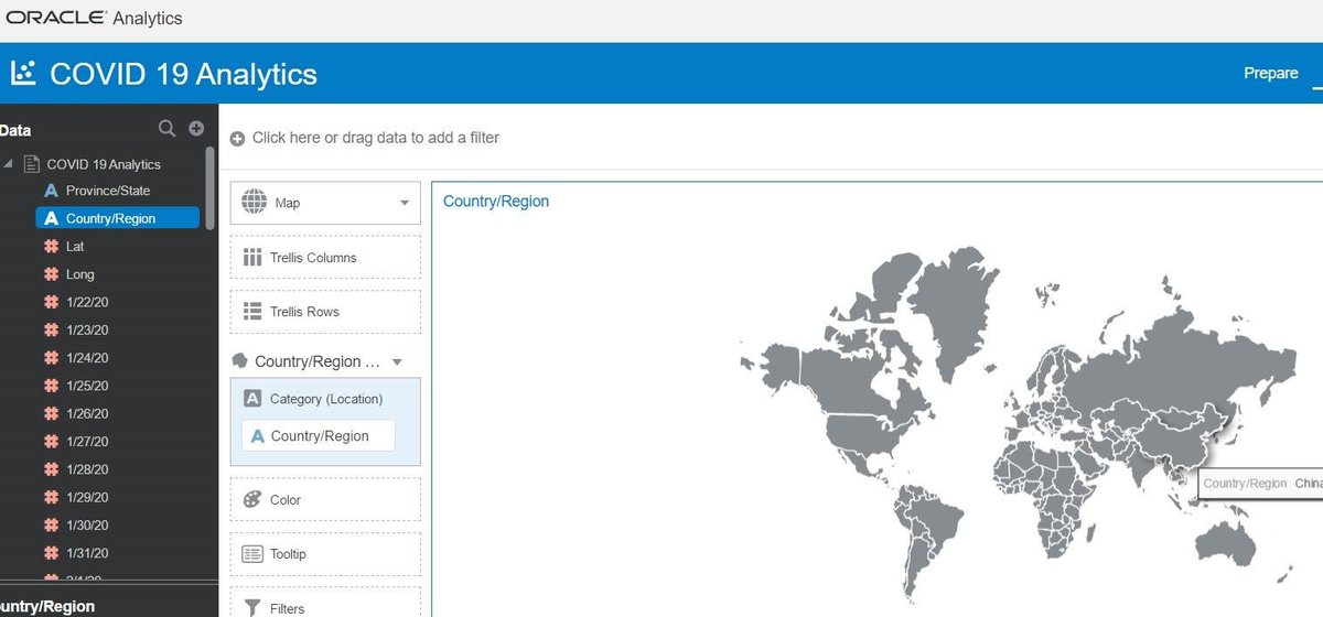 BugraParlayan's tweet image. Bir süredir Covid 19 hakkında #OracleAnalytics ile bir inceleme yapıyorum. Amaç #OracleAnalyticsDesktop uygulamasını anlamak fakat rakamları gördükçe felaketin boyutlarını anladım.