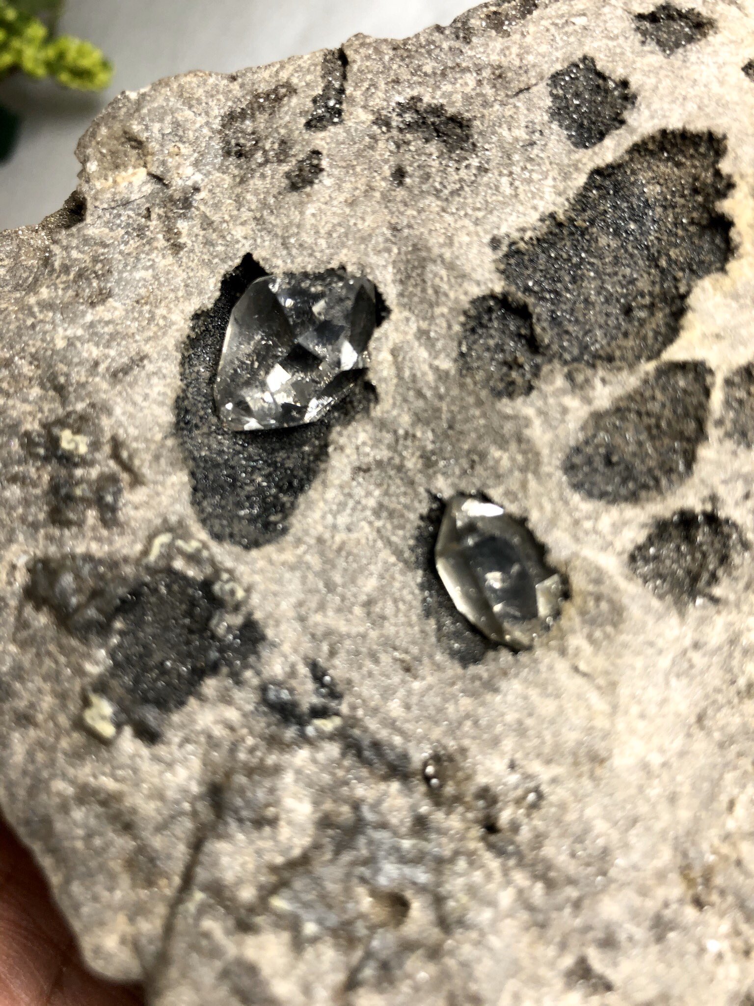 ペトラ ハーキマー水晶の 母岩付き原石です ハーキマーダイヤモンドとも 呼ばれる ニューヨークハーキマーで 産出される 名前の通り ダイヤモンドのように 綺麗な水晶です ハーキマー水晶 ハーキマーダイヤモンド 天然石アクセサリー 天然石