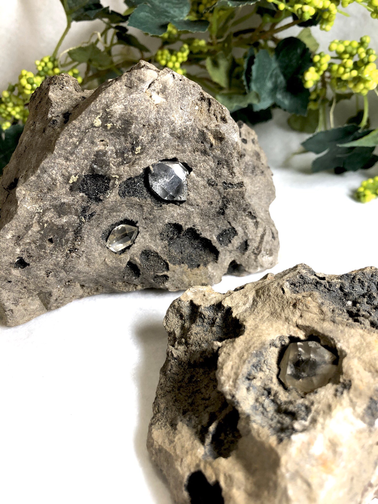 ペトラ ハーキマー水晶の 母岩付き原石です ハーキマーダイヤモンドとも 呼ばれる ニューヨークハーキマーで 産出される 名前の通り ダイヤモンドのように 綺麗な水晶です ハーキマー水晶 ハーキマーダイヤモンド 天然石アクセサリー 天然石