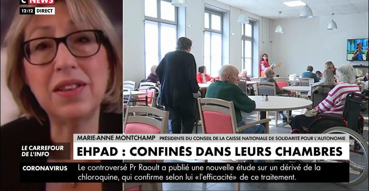 En direct sur <a href="/CNEWS/">CNEWS</a> . Sur la mesure d'isolement en #EHPAD, c'est indispensable même si difficile à mettre en oeuvre. De nombreux directeurs d'EHPAD avaient déjà pris les devants.