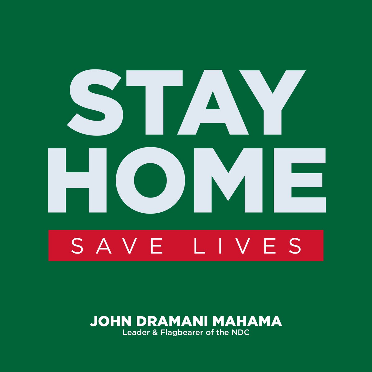 JDMahama's tweet photo. Happy Sunday, my friends.  
I want to remind us, once again, that we all have a role to play, not just government, in managing the Coronavirus pandemic. In these times, the best remedy to stopping the spread of #COVID19 and prevent yourself from infection, is to stay home. 
1/2 https://t.co/vrEyNjeXmL