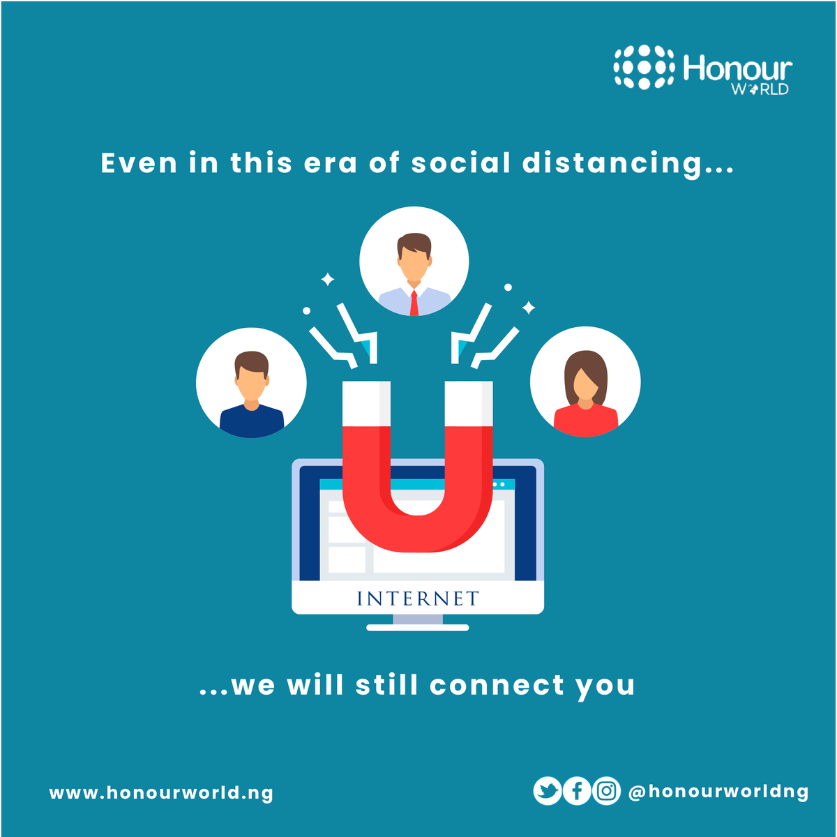 honourworldng's tweet image. It&apos;s our duty and it&apos;s our joy. Keeping you connected is our dream. 😍😇

#honourworld #socialdistancing #instadata