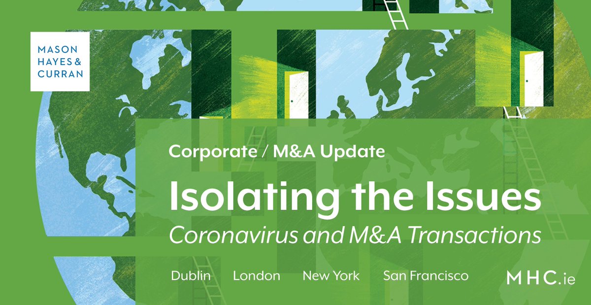 MHCLawyers's tweet photo. With the number of confirmed cases of COVID-19 increasing daily on the island of Ireland, we look at how the continued spread of the virus may impact the negotiation of M&amp;A transactions. https://t.co/Pm45iex8OW https://t.co/hJWno3qdLC