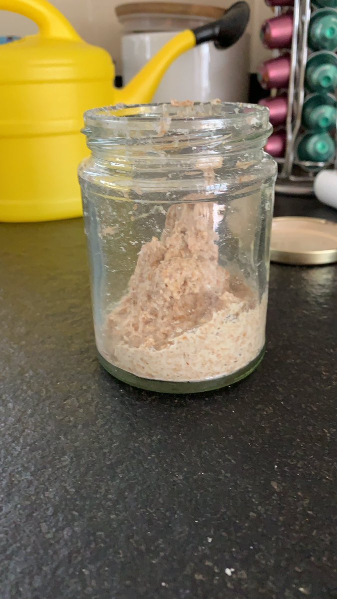 Keep busy, keep learning! Sourdough starter.
.
DAY 1
.
50g Wholemeal Flour
50ml water
.
Mix together and leave in an open jar for 24 hours. 
.
#keepingbusy #learnnewthings #trynewthings #sourdoughstarter #sourdough #watchmyprogress #kneadthatdough