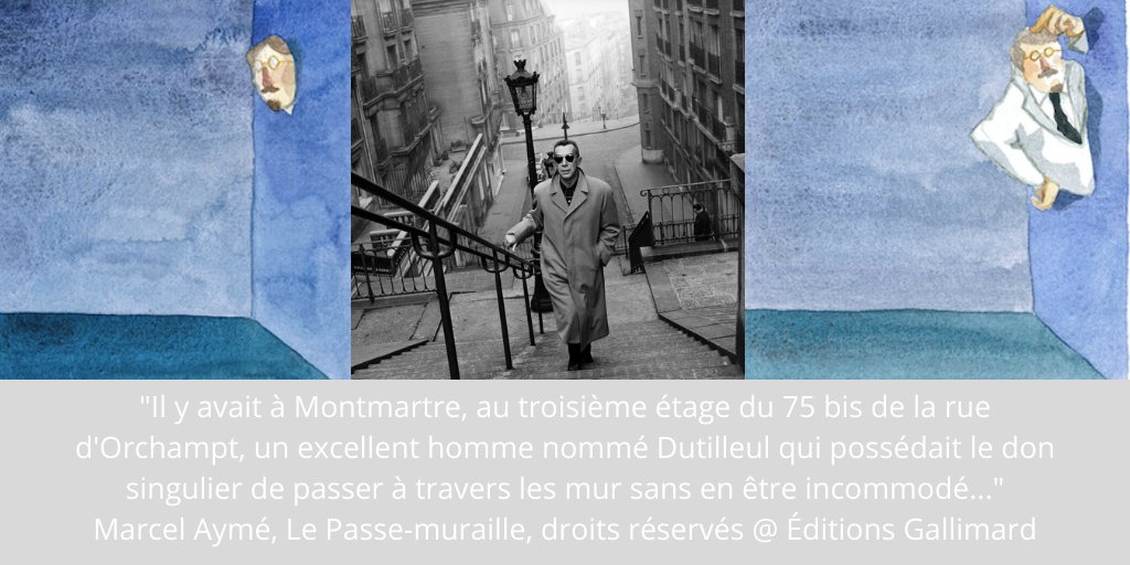 H_Litteraires's tweet image. #cejourlà le 29/03/1902 venait au monde l'écrivain #MarcelAymé ! En ce jour anniversaire de sa naissance, tournons les pages de ses merveilleuses nouvelles et rêvons avec lui à "passer les murailles", à travers les rues de Montmartre ! #lecture #évasion #Paris #Montmartre