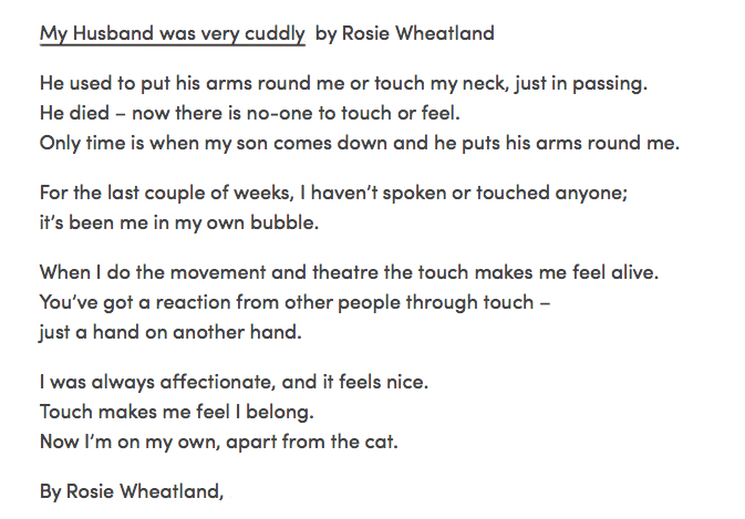 34 My Husband Was Very Cuddly by Rosie WheatlandFor  @EntelechyArts  #PandemicPoems  https://soundcloud.com/user-115260978/34-my-husband-was-very-cuddly-by-rosie-wheatland