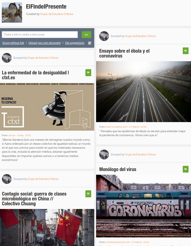 GECmadrid's tweet photo. Textos de fondo para tiempos de pandemia. Visiones para imaginar el mundo después del coronavirus y del capitalismo. Desde el Grupo de Estudios Críticos (GEC) hemos preparado un repositorio con una selección de textos. Lo iremos actualizando 

https://t.co/dZQMM9UAJM

#COVID19 https://t.co/9hdvN04ipN