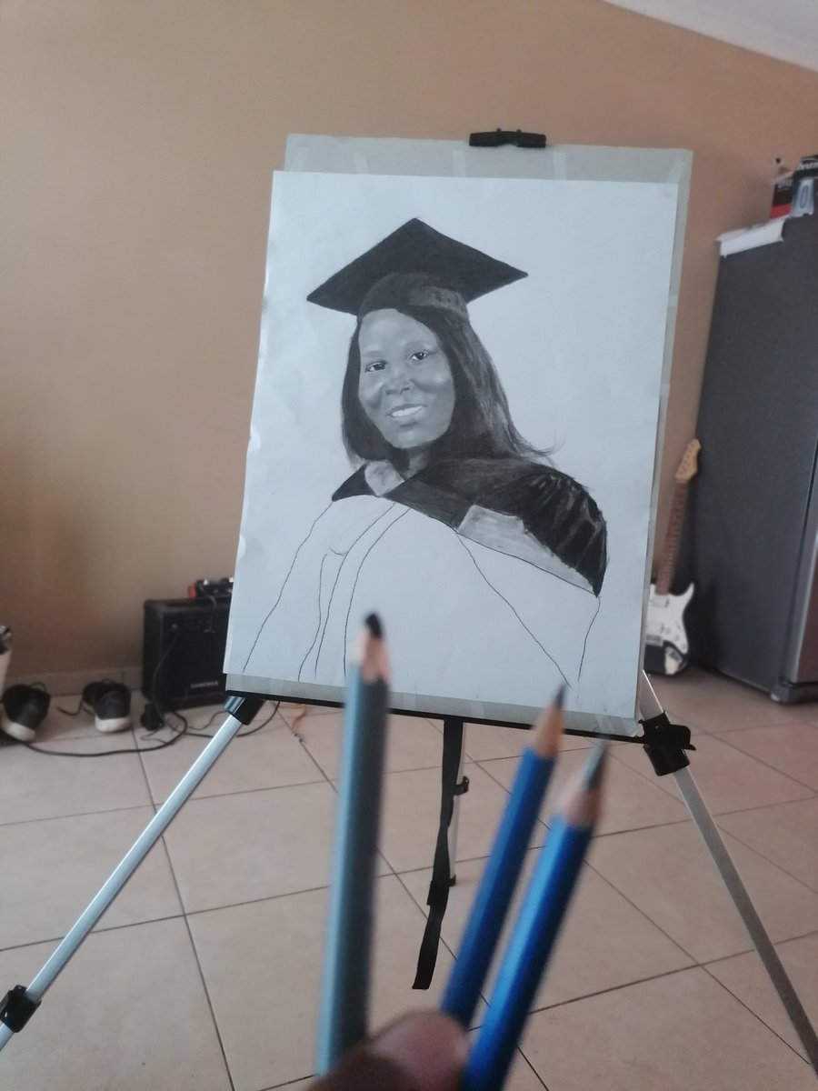Sanzila's tweet photo. Quarantine sessions. Commissions open. You need a portrait, holla. #artwotk #LockDownNamibia https://t.co/8xZEvNSCQA