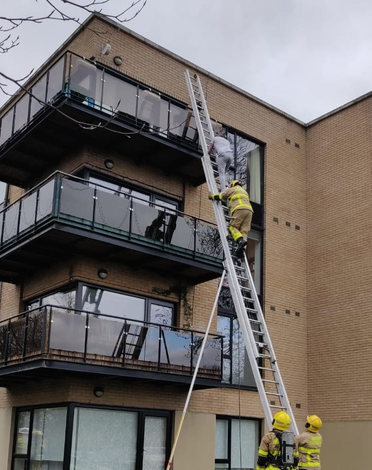 DubFireBrigade's tweet image. 8 people were rescued using ladders following a well developed fire in an apartment block this morning in #Mulhuddart.

6 🚒 &amp;amp; 3 🚑 plus other units attended, residents were treated at scene by firefighter/paramedics before removal to hospital

#Dublin #fire #Fingal