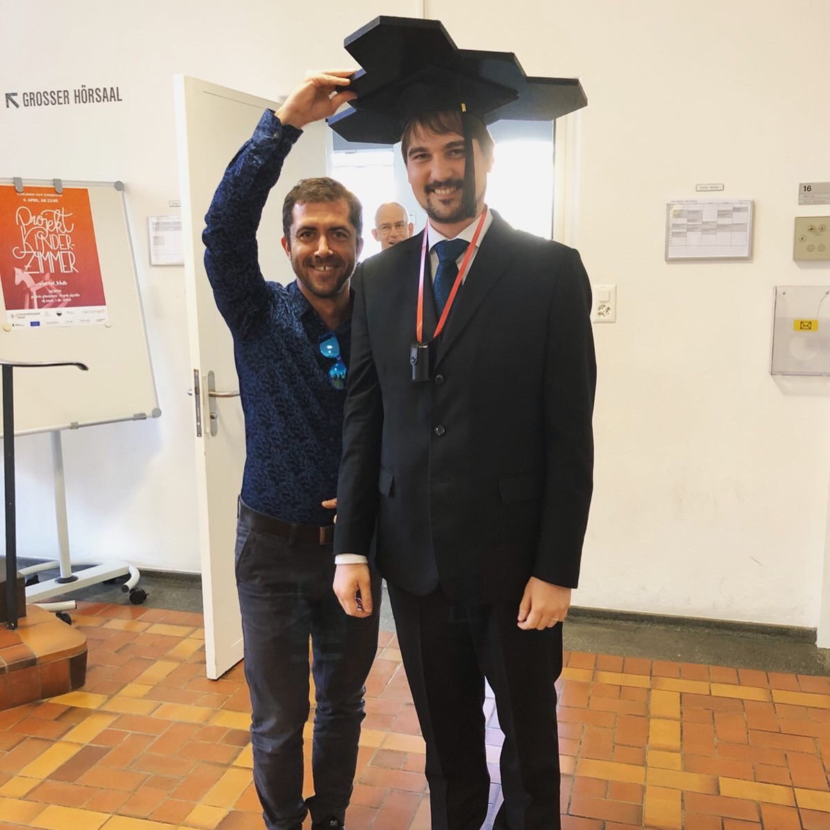 DrHestericova's tweet image. @peter_ribar defended his PhD exactly a year ago. We’re celebrating tonight 🥳 
#ScienceCouple #chemistry #orgo #phd #phdDefense