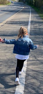 Iylajeant's tweet photo. Lilly has enjoyed paining and mixing colours to see what they make. Lilly has also, been for her hour walk daily and spotting rainbows on her journeys. @canadahilloak https://t.co/sTgLm8XOtj