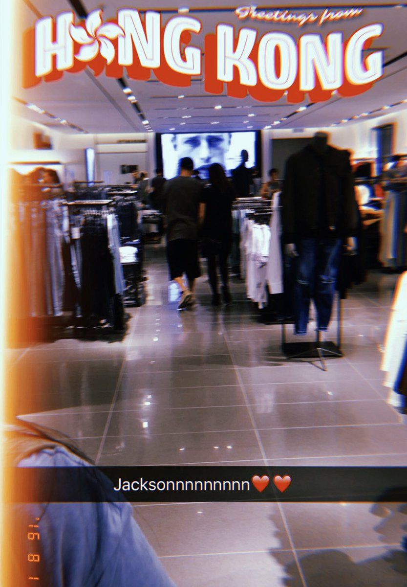 Photo with Jacks, 2016Met Jacks in a clothing store in HK mall. There was a funny story!!He went to the store to look for mama wang. I was already inside, was like  when I saw him. He was walking to the kids section but then mama pulled him away to the men section 
