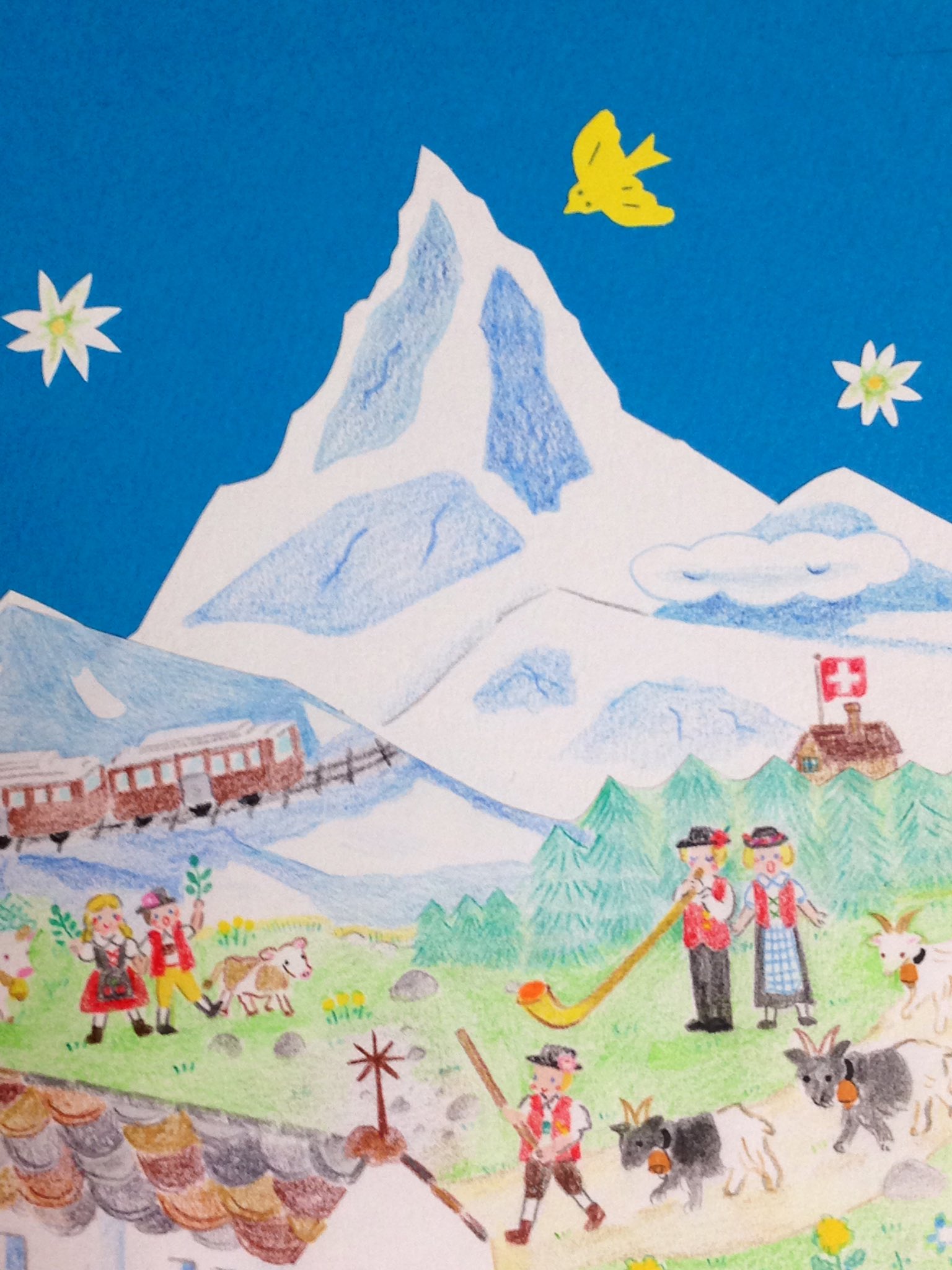 Uzivatel すげさわかよ Na Twitteru スイスも イラストオーダー人気の旅先 完成した旅のイラストを連れて 再びスイスの思い出の地を 訪れてくださったお客様もいらっしゃり 感激しました 今まさに アルプスの山々に囲まれて 深呼吸したい気分です 旅の