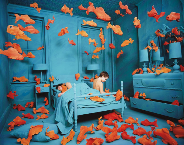 The Art of Album Covers .Revenge of the Goldfish is a photograph of an atrwork completed in 1981 by contemporary artist Sandy Skoglund. .Used by Inspiral Carpets for the cover of their 1992 album, also titled Revenge of the Goldfish