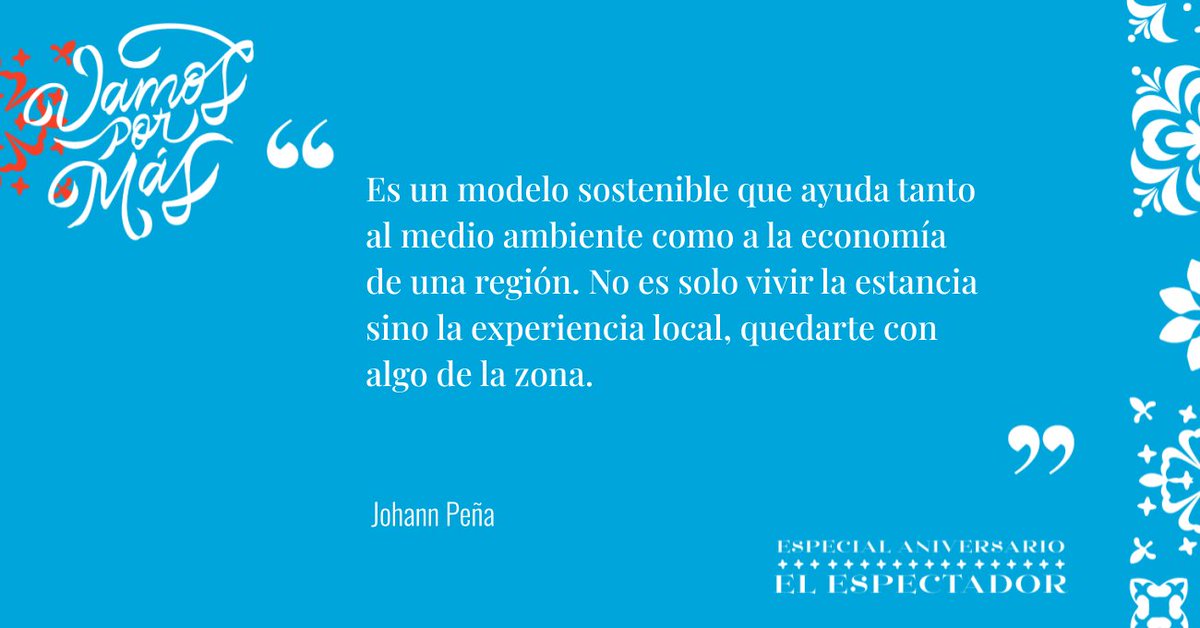 #VamosPorMás Johann Peña es el fundador y gerente de Glamping Colombia, un concepto que une lo mejor de la naturaleza con la comodidad de un hotel cinco estrellas. Habla de cómo nació este concepto.  elespectador.com/vamos-por-mas/…