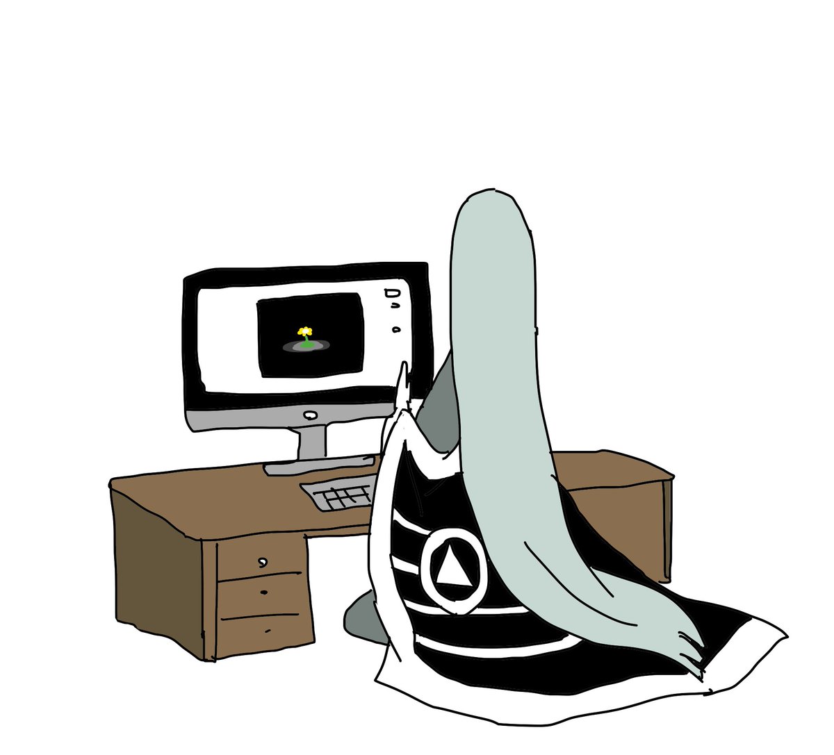 刀剣乱舞 ゲームをする左文字 わた足袋のイラスト