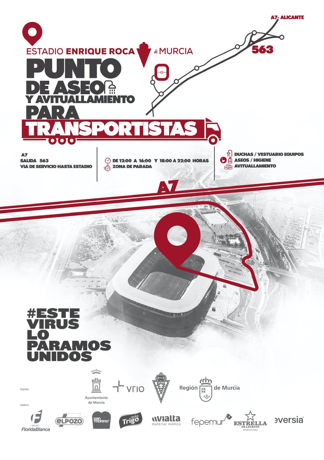 Las indicaciones del Real Murcia para acceder al estadio.