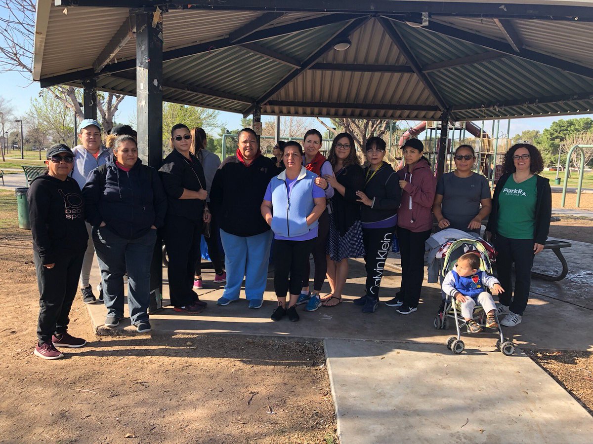DavidsonCSD83's tweet photo. Davidson Parent Walking Club: Pearl our Parent Liaison, &amp; Maricopa County Health prior to COVID #CartwrightSD https://t.co/GtsMTsovFv
