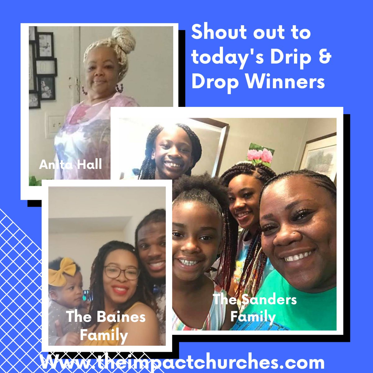 iMPACTCHURCH247's tweet photo. Congratulations to our "Drip and Drop" Winners! #DripAndDrop #ImpactChurch https://t.co/fyAktAZ6rm